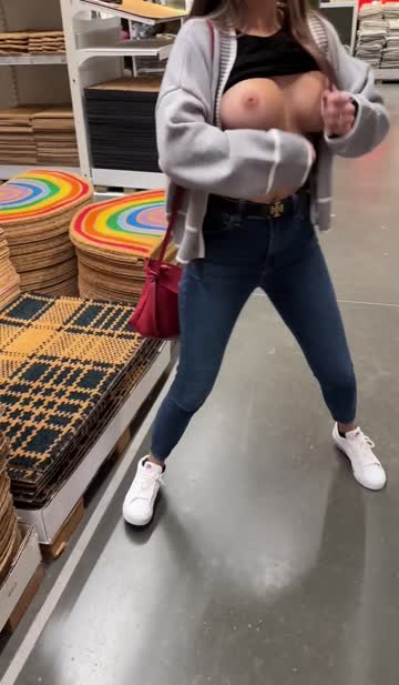 testing out some wicked dance moves in ikea
