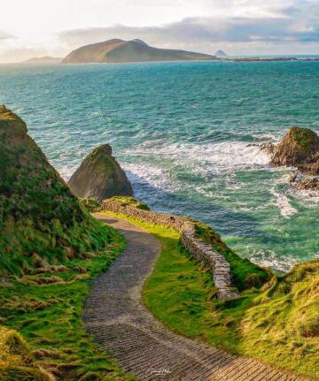 the north atlantic ocean seen from the dingle peninsula in county kerry, ireland.