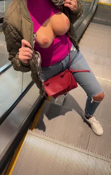 are you suckin them on the escalator?