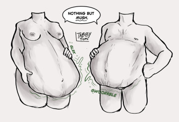 {image} nothing but mush (art by tabbytums aka me) [female pred, male pred, implied oral vore, digestion, same-size, fatal]