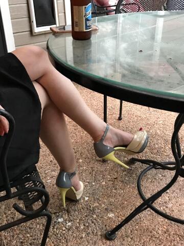 haven’t posted in a while! who’s missed my sexy hot wife and all her sexy stilettos?!!!
