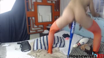horny milf destroys her pussy with weird toys