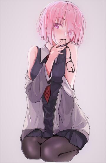 mashu taking off her glasses