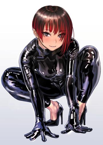 high heels + latex