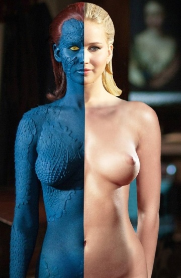 if only this was legit. jennifer lawrence with/without make up