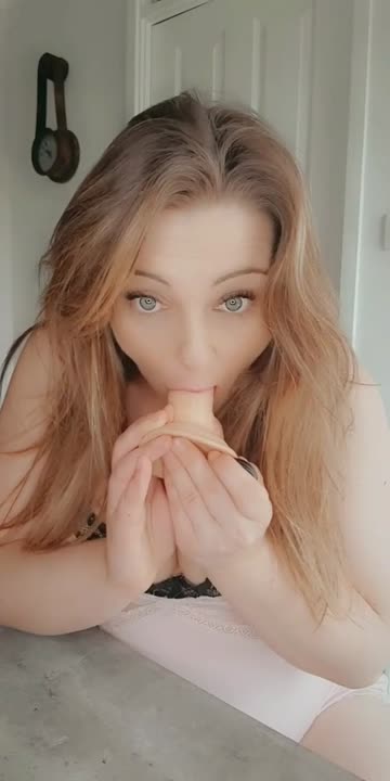 practicing my deepthroat 🥵 maybe one day il be able to take on the 10inch dildo