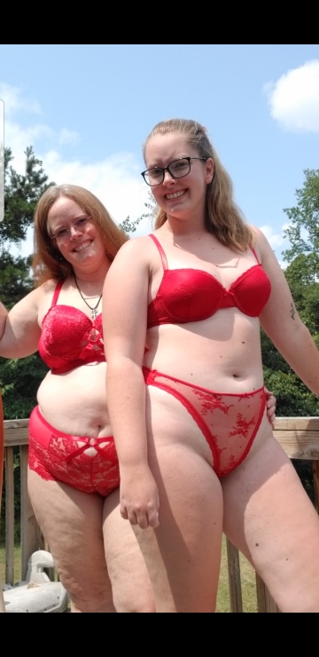 mom 46 and daughter 20, looking good in red ❤