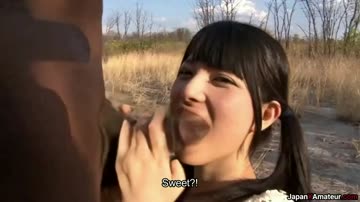 japanese girl tasting a bbc outdoors in africa before getting fisted (decensored)