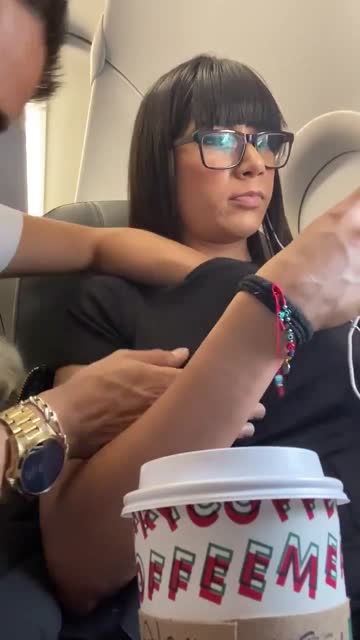 groping bored wife on a plane