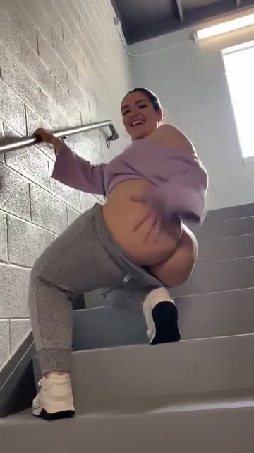 twerking on the stairs