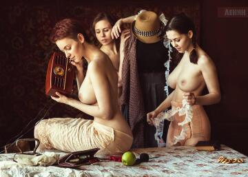 katerina priest, anna grey & ksenia egorova by sergey lenin