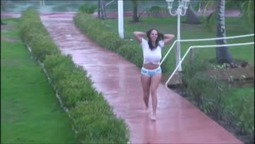 playing in the rain