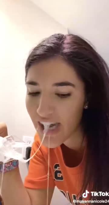 a very niche drool related fetish: brunette drools profusely as she extracts object from her mouth