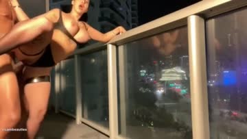 lucky boy fucks sexy big ass milf at the balcony