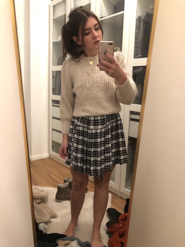 tartan pleated mini skirt