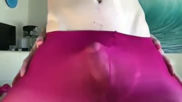 tgirl cums through the fabric