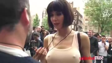 miore let’s people punch her nipples and finger her pussy out in public