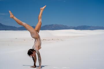 sunday funday handstand time at white sands national park (f)