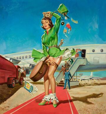 forced landing by al brule - calendar art (1963)