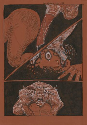 preview page of my graphic novel i am working at about mythic minotaur.