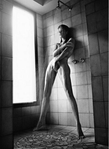 long legs showering...