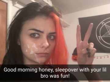 gf had a sleepover with your younger brother