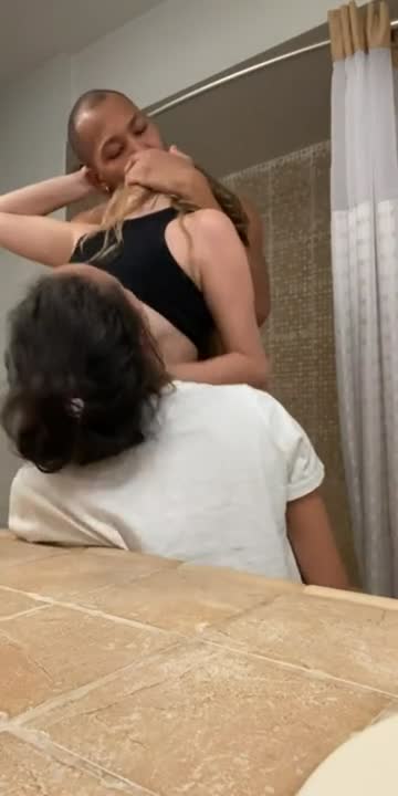 bathroom threesome at a house party