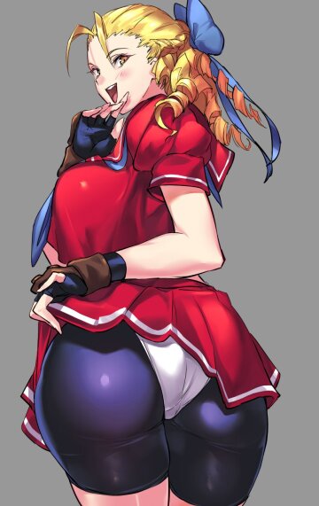 kanzuki karin lifting her skirt tease (negresco) [street fighter]