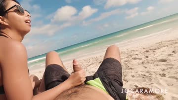i treat my boyfriend on the public beach. how do you like the view? 😍🔥.