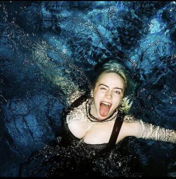“come on in, the waters great! or better yet, jerk that cock and get a big load all over my soaking wet tits…” - billie eilish