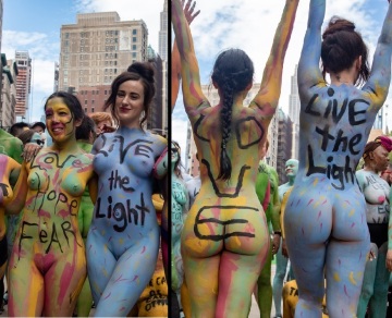two naked bodypainted girls