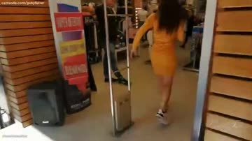 horny girlfriend almost gets caught in public