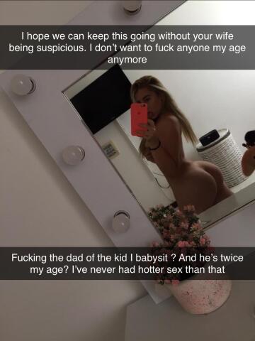the babysitter of your kid was a hot young fuck with an outrageous ass who became a dilf addict