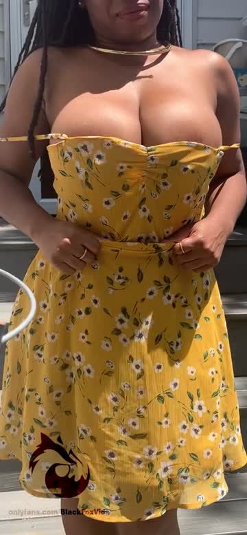 busty ebony with the sundress reveal
