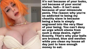 mistress meowri explains why your life boils down to ballbusting and denial.