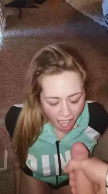 cute amateur excited about facial