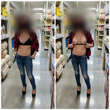reddit follower brought this bralette for my wi[f]e and dared her to a public on/off pic.