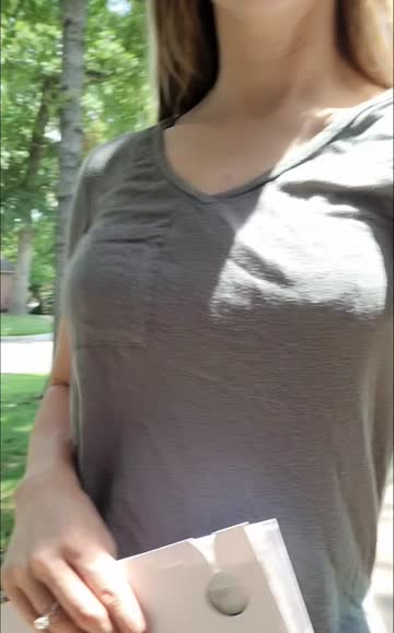 my neighbors saw my extra bouncy tits today 🙈