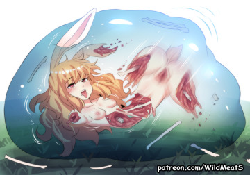 bunny girl eaten by a slime[?/f][hard vore][artist: kurohime]