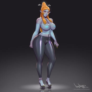 [thiccening/breast expansion] twili midna by pinkdrawz
