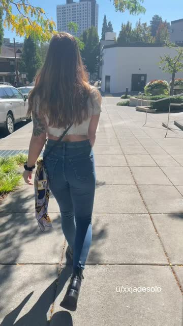 flashing downtown on a sunny day