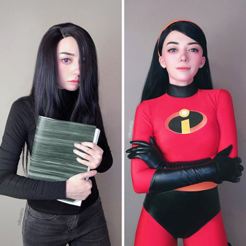2 sides of violet from incredibles by olkaaklo