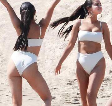 selena gomez bikini front and back