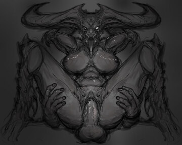 demonic ahegao - art by neurodyne