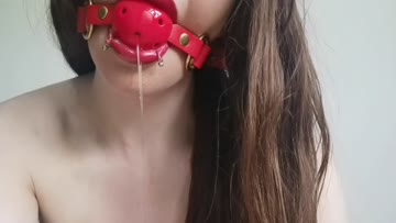 the best part of being gagged is the mess. (f) (oc)