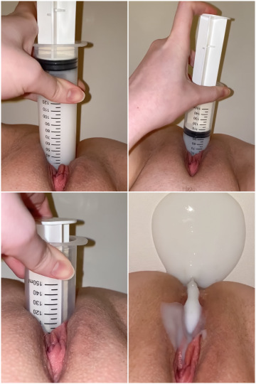 stuffed with 150 ml syringe full of cum lube [oc]