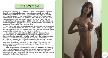 the example - a forced feminization caption