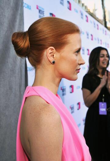 jessica chastain, fiery red