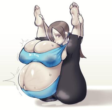 wii fit trainer stretching - [hellbrain]