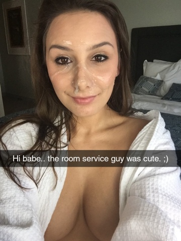 your gf keeps on sending you her snaps with stranger's cum on her body